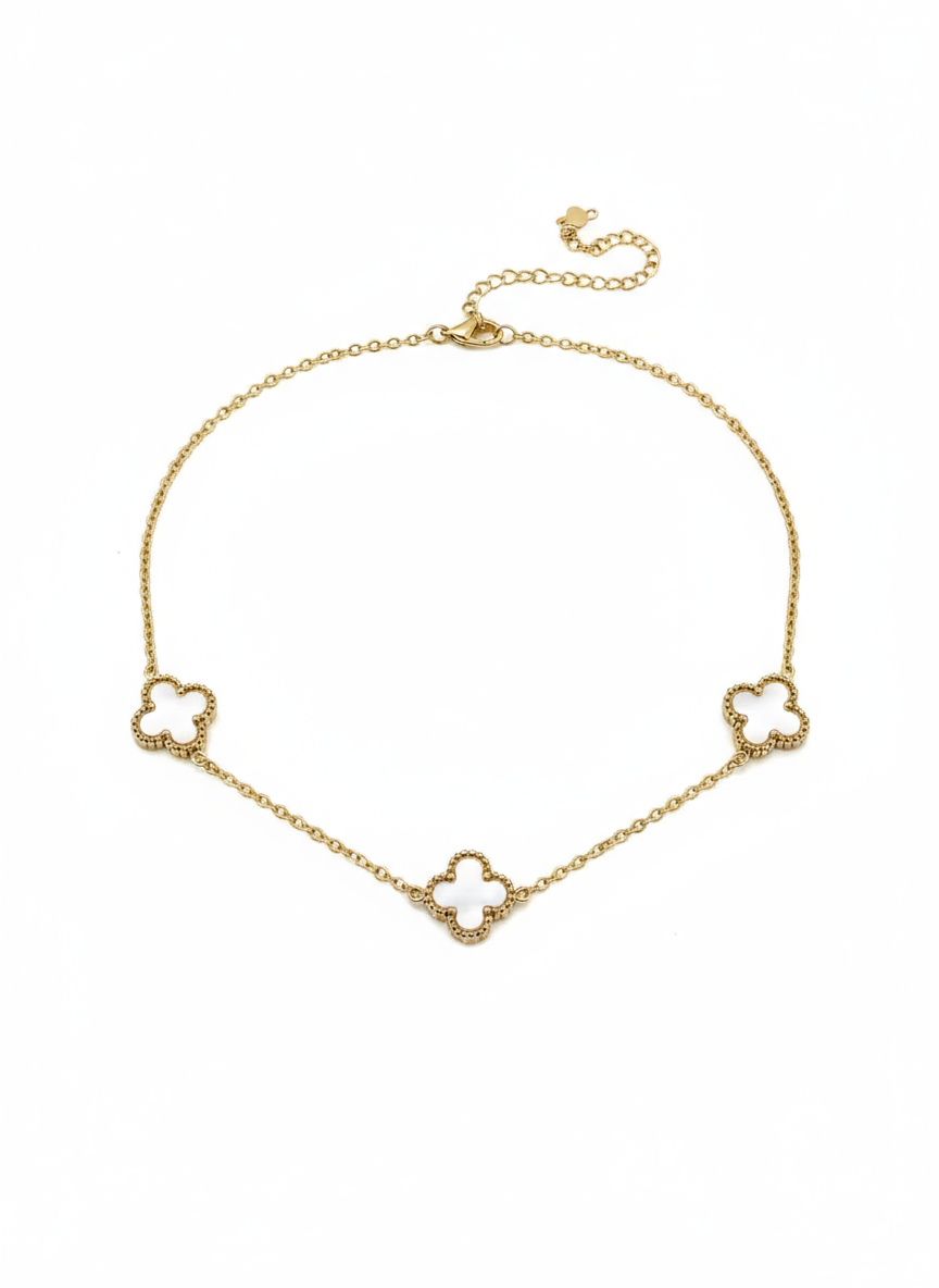 Golden White Clover Anti-Tarnish Necklace - Gift Era Shore