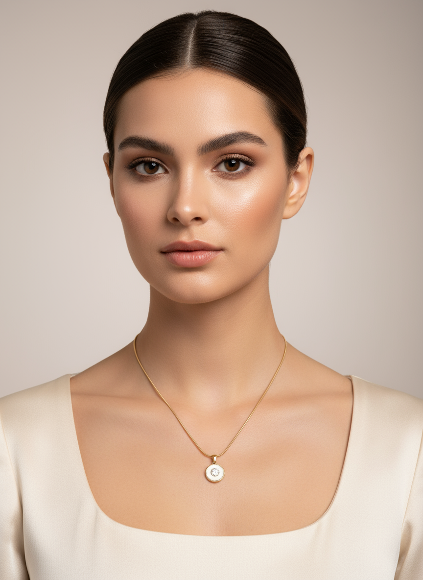 Dainty White Enamel Floral Pendant Necklace - Gift Era Shore