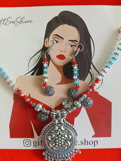 Oxidized Elephant Motif Choker Set - Gift Era Shore