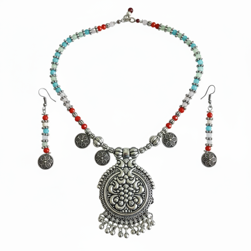 Oxidized Elephant Motif Choker Set - Gift Era Shore