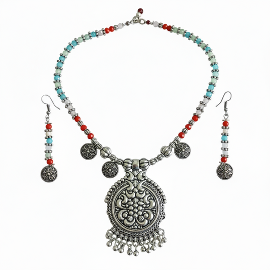 Oxidized Elephant Motif Choker Set - Gift Era Shore