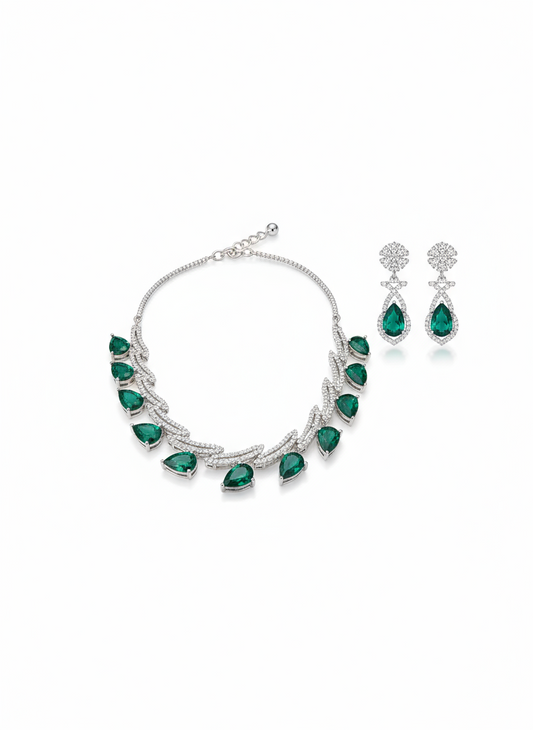 Deep Emerald Green Stone Statement Necklace - Gift Era Shore