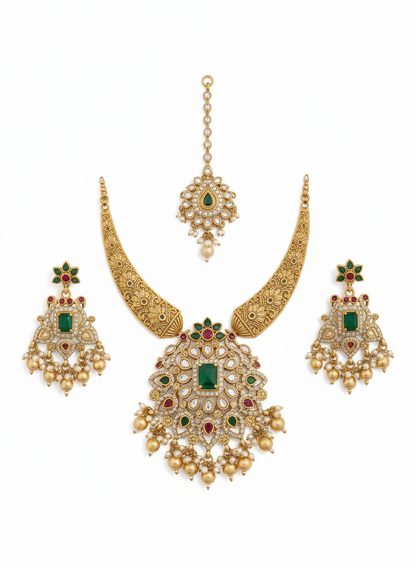 Traditional Gold-Plated Temple Jewelry Set - Gift Era Shore