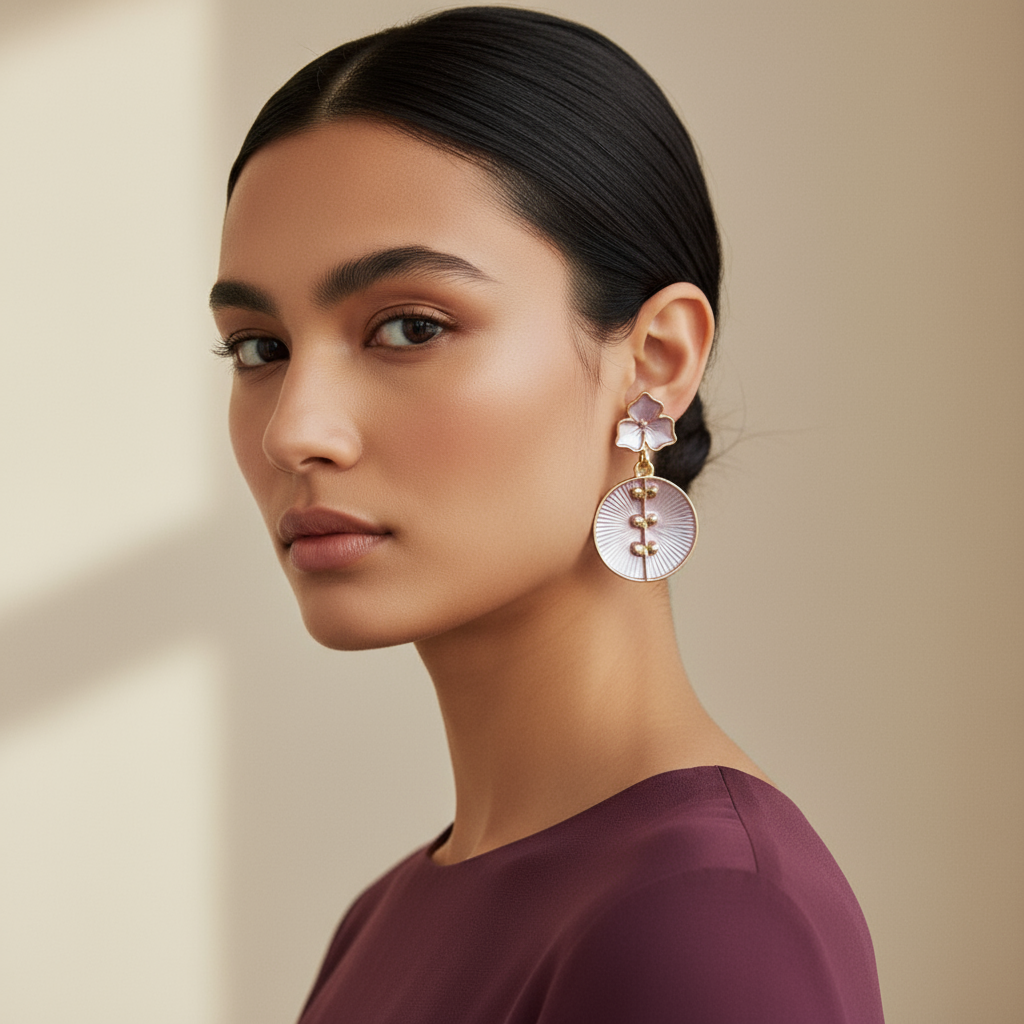 Enamel Minakari Anti Tarnish Earrings - Perfect for Office and Casual Wear - Gift Era Shore